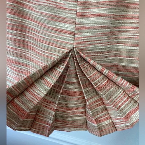 ANTONIO MELANI Beige & Coral Tweed Skirt Statement Fan Back | Size 2 - Picture 6 of 12